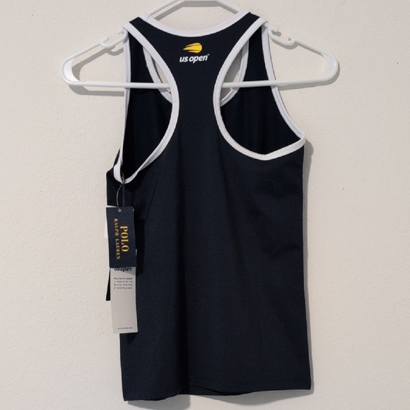 Ralph Lauren Navy Blue Tank Top with Multicolor POLO Tennis Logo - Picture 3 of 10